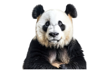Obraz premium Portrait of panda bear isolated on transparent background