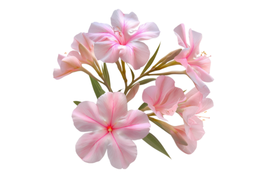 Pink oleander flower isolated on transparent background