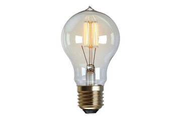 Realistic light bulb isolated on transparent background