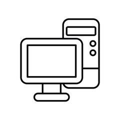 desktop icon with white background vector stock illustration