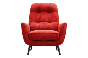 Red armchair isolated on transparent background