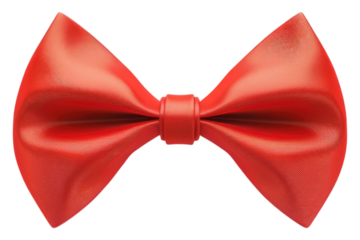 Red bow tie isolated on transparent background