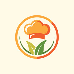 illustration of a cooking logo in solid background
