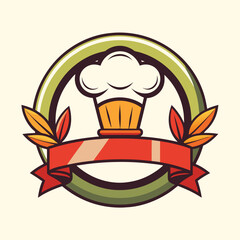 illustration of a cooking logo in solid background