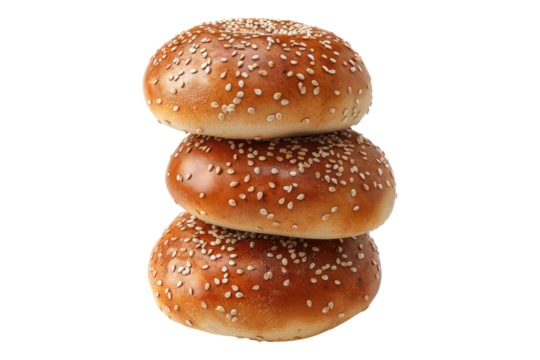 Sesame buns isolated on transparent background