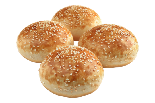 Sesame buns isolated on transparent background