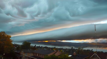 Obraz premium Mesmerizing Roll Cloud Curling Across the Moody Sky