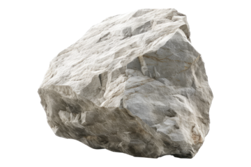 White stone isolated on transparent background