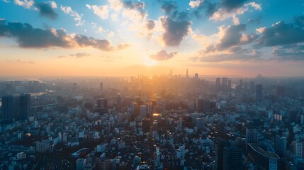 Obraz premium Stunning Aerial Cityscape Captured by Drone Survey Over Vibrant Downtown Metropolis