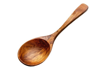 Wooden spoon isolated on transparent background