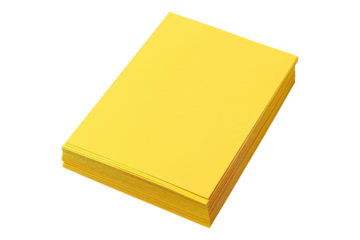 Yellow note paper isolated on transparent background