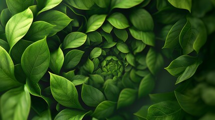 Fototapeta premium Green Leaf Swirl Background.