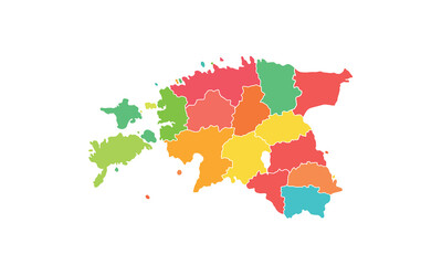 Map of Estonia isolated modern colorful style. for website layouts, background, education, precise, customizable, Travel worldwide, map silhouette backdrop, earth geography, political, reports. 