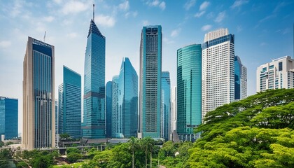 Fototapeta premium fragments multi-storey office and residential buildings