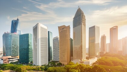 Obraz premium fragments multi-storey office and residential buildings