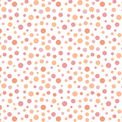 Polka dot pattern, vector pattern in trendy pink Pontoon tones, fine seamless background for printing on fabrics and paper