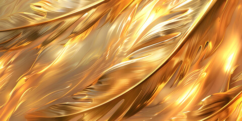 Abstract gold feathers creating a luxurious and opulent background 