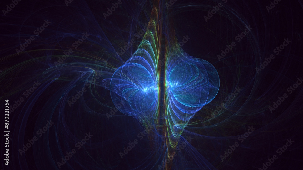 Poster 3d manual rendering abstract colorful fractal light background. its not ai generatd illustration.