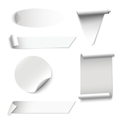 Set of elegant white ribbons for your design. Vector