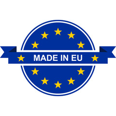 Made in Europe Flat Icon for Banner Design. Made in EU Label Icon