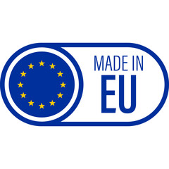 Made in Europe Flat Icon for Banner Design. Made in EU Label Icon