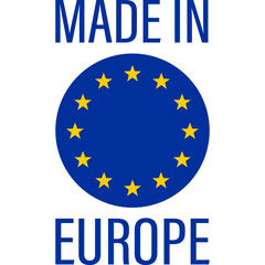 Made in Europe Flat Icon for Banner Design. Made in EU Label Icon