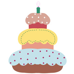 3 layer cake colorful  very cute