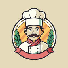 cooking logo illustration on solid background