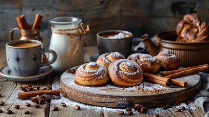 Fototapeta premium Old Recipes For Coffee Buns, Mock Cream, And Gingerbread, Treasured And Timeless