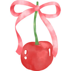 cherries with ribbon bow