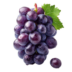 Detailed cutout of a A cluster of grapes isolated 