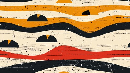 Obraz premium Minimalist hand-drawn national flag of Egypt seamless pattern, artistic abstract style, vibrant hues, high-quality vector art