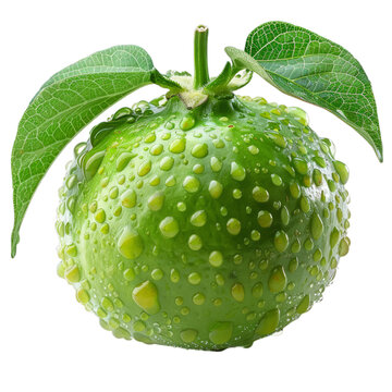 Detailed cutout of a A single maypop fruit isolated 