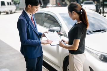 Customers and car insurance agents have entered into agreements and signed documents to claim compensation after