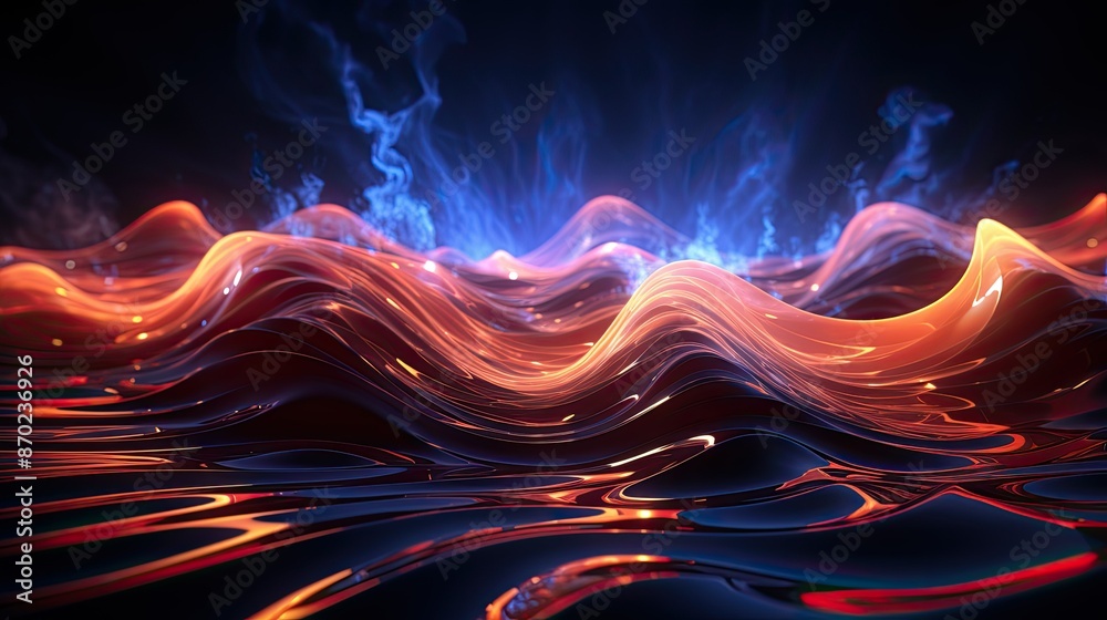 Wall mural Electric abstract waves pulse with energy - Wall murals