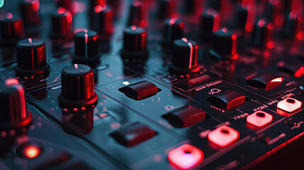 Modern Sound System Controller in Close-up View