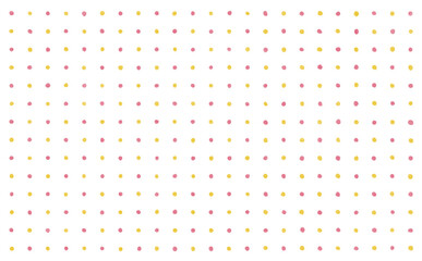 手書き風のピンクと黄色のドット背景