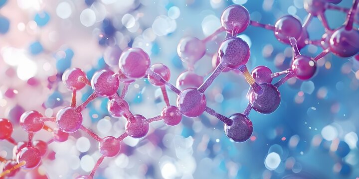 3D rendering of hydroxocobalamin molecule with flat structure and colorcoded atoms. Concept Science Visualization, Molecular Modeling, Chemistry Illustration, 3D Rendering, Hydroxocobalamin