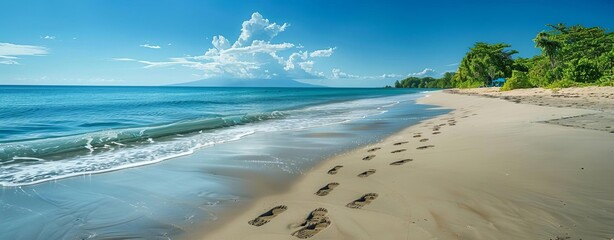 Plastic Free July: A clean beach with no plastic, only footprints and natural elements