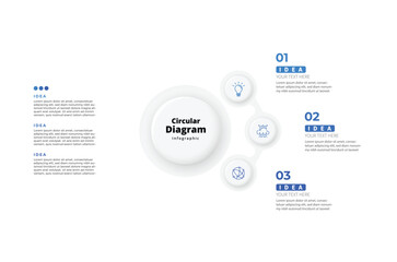 Modern minimalist elegant clean circular steps editable infographic design template vector 