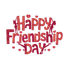 friendship day typography design background, Happy Friendship Day