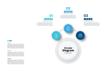 Modern minimalist elegant clean circular steps editable infographic design template vector 