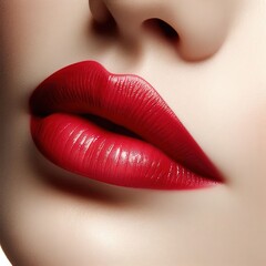 Obraz premium deep red lips and flag colors