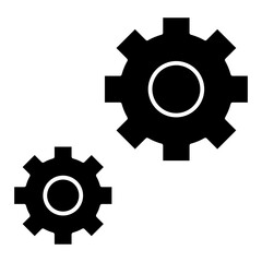 Black settings icon. Cogwheel symbol. Gear wheel vector linear icon for use in any purpose.