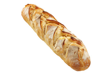 Baked baguette isolated on transparent background