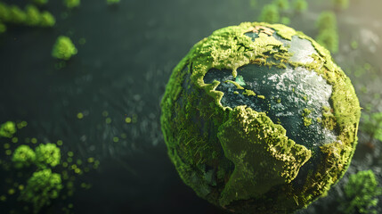 Fototapeta premium Earth covered with moss