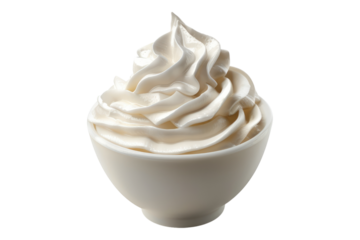 Aquafaba concept of vegan food in bowl isolated on transparent background