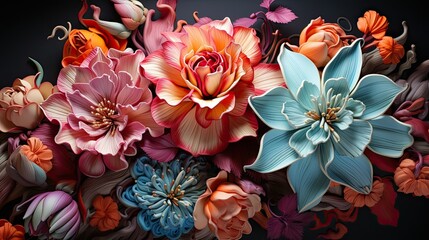 Elegant flowers blooming in vibrant hues