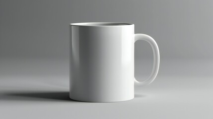 A mock-up of a simple white porcelain cup
