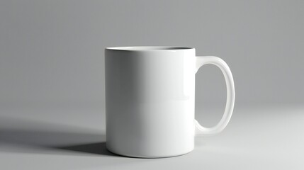 Fototapeta premium A mock-up of a simple white porcelain cup